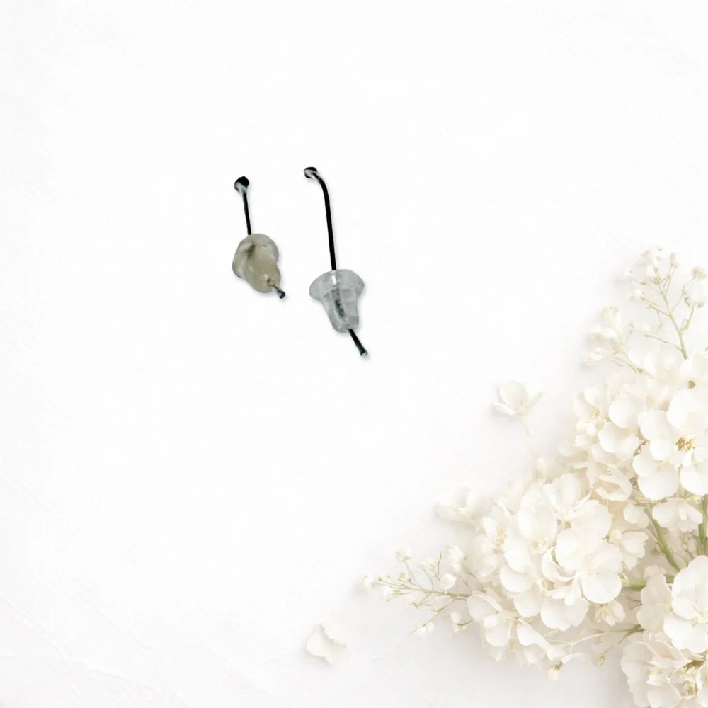 6135gc. Blue Ceramic Earrings - Picture 4 of 6